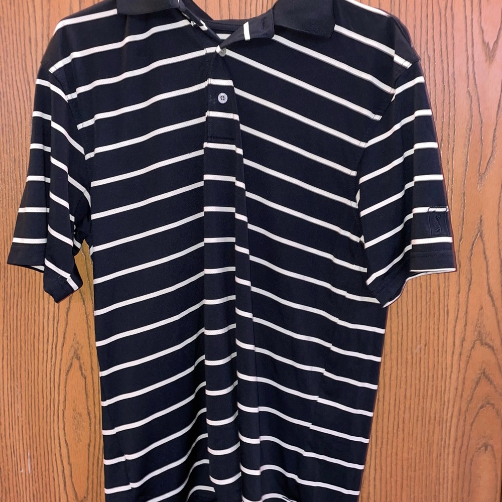 Striped men’s polo
